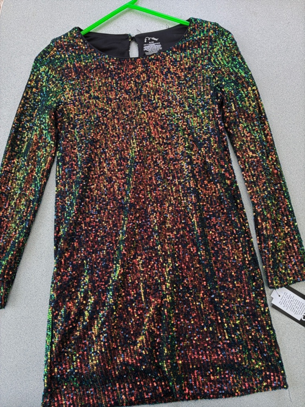art class Multicolor Sequin Long Sleeve Party Dress size 14